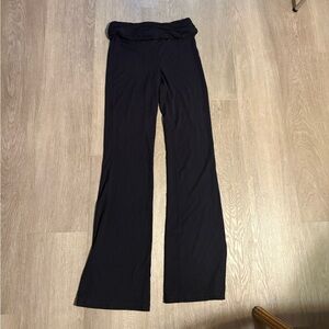 Women's Garage Dark Blue Flared Fold Over Leggings